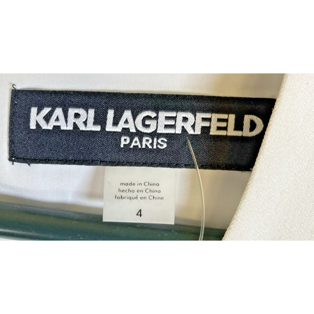 Karl Lagerfeld Paris White Sleeveless Sheath Dress NWT Size 4 - Picture 4 of 16